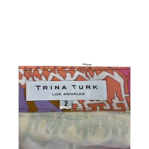 Trina Turk Womens Straight & Pencil Skirt Size 2 Pink Printed Beach NWOT - Picture 3 of 9